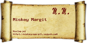 Miskey Margit névjegykártya